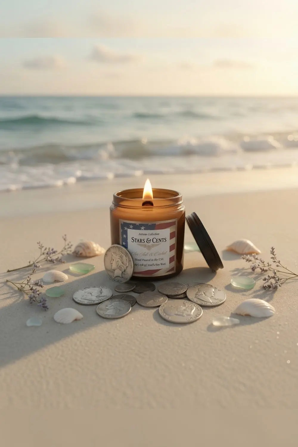 silver coin candle gift idea for silver stackers