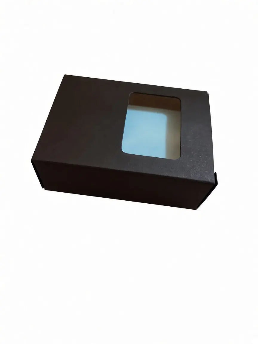 Star's and Cents money soap gift box with a display window showing the Mahogany and Teakwood goat milk soap bar inside